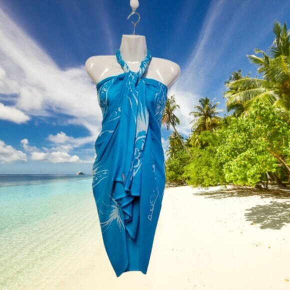 Womens Sarong Pareo Beach Cover Up Swimsuit Coverups Cotton Sarong TIE Wrap NEW - Picture 3 of 6